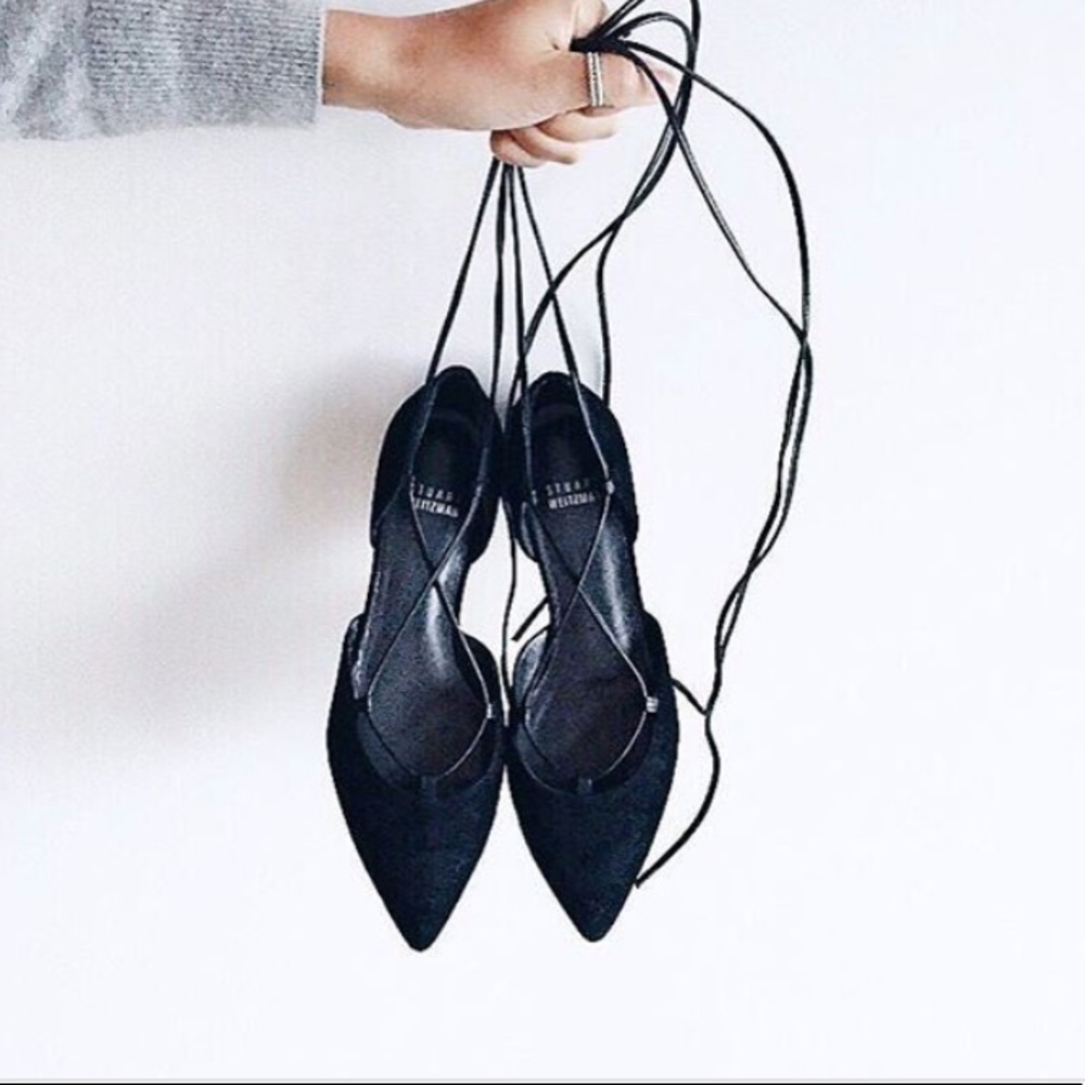 Stuart Weitzman lace up flats